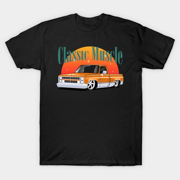 truck chevy classic cars T-Shirt by masjestudio